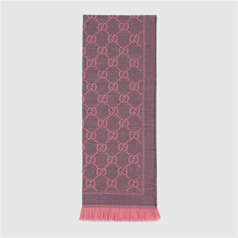 ผ้าพันคอ GG wool scarf inสีดำกราไฟต์ 